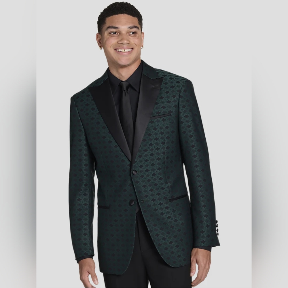 After Hours Slim Fit Peak Lapel Jacquard Dinner Jacket